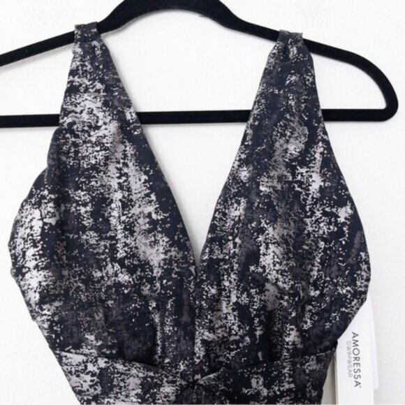 NWT Amoressa Into The Mystic Siddhartha One Piece 6 Black Metallic Sculpt Smooth - Picture 4 of 12